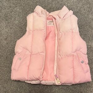 Zara Light Pink Quilted Vest 12-18m